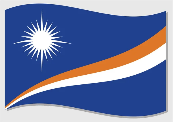 Κυματιστή Σημαία Του Διανυσματικού Γραφικού Των Νήσων Μάρσαλ Κυματίζοντας Marshallese — Διανυσματικό Αρχείο