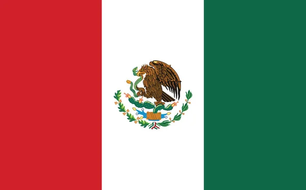 Mexikos Flaggenvektorgrafik Illustration Einer Rechteckigen Mexikanischen Flagge Mexikos Flagge Ist — Stockvektor