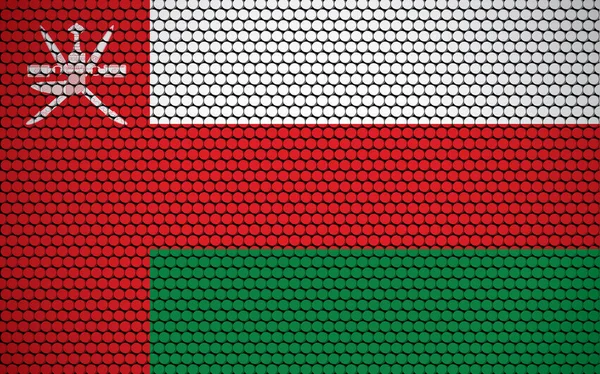 Umman Çemberden Yapılmış Soyut Bayrağı Renkli Noktalarla Tasarlanmış Omani Bayrağı — Stok Vektör
