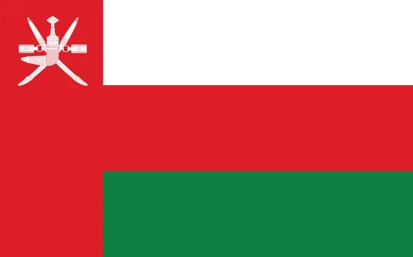 Umman Bayrağı Vektör Grafiği Dikdörtgen Omani Bayrak Çizimi Umman Bayrağı — Stok Vektör