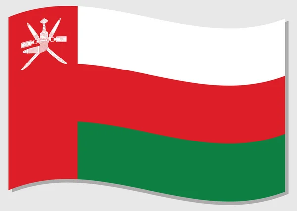 Bandiera Sventolante Della Grafica Vettoriale Oman Sventola Illustrazione Della Bandiera — Vettoriale Stock