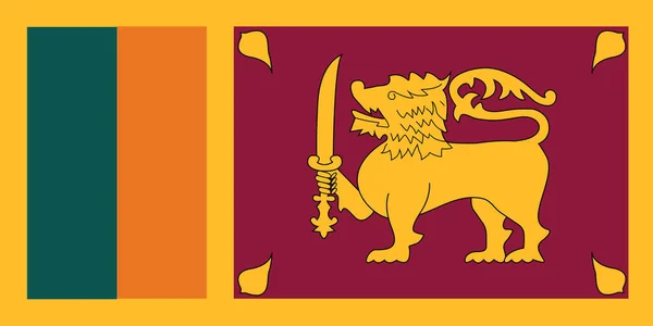 Ilustração Vetorial Bandeira Sri Lanka Tamanho Real Gráfico Retangular Bandeira — Vetor de Stock