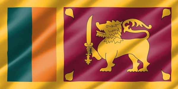 Tamanho Real Acenando Ilustração Bandeira Sri Lanka Bandeira Retangular Sri — Fotografia de Stock