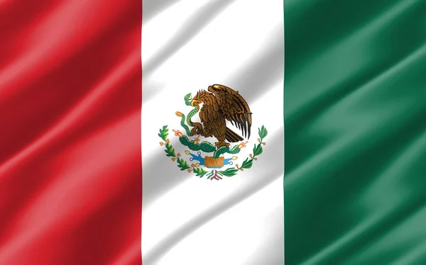 Silk Wavy Flag Mexico Graphic Wavy Mexican Flag Illustration Rippled — Stock Photo, Image