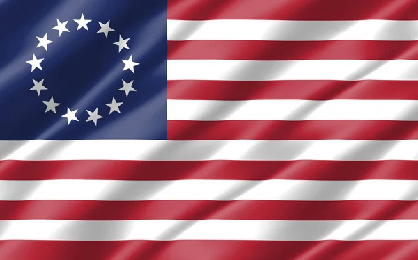 Silk Wavy Flag United States Graphic Wavy American Flag Illustration — Stock Photo, Image