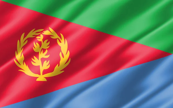 Zijde Golvende Vlag Van Eritrea Grafische Golvende Eritrese Vlag Illustratie — Stockfoto