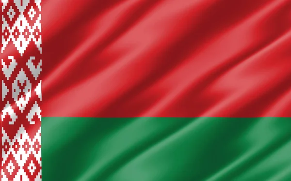 Silk Wavy Flag Belarus Graphic Wavy Belarusian Flag Illustration Rippled — Stock Photo, Image