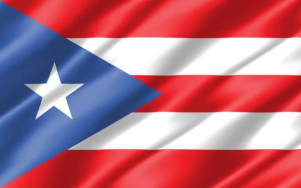 Seidenwellige Flagge Puerto Ricos Wellenförmige Illustration Der Puertoricanischen Flagge Die — Stockfoto