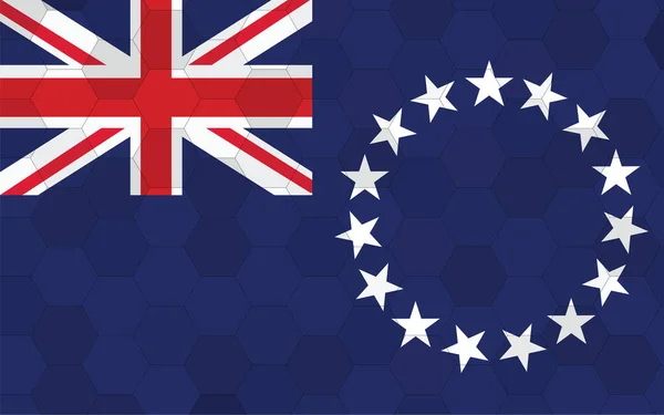 Bandeira Das Ilhas Cook Ilustração Futurista Cook Islander Gráfico Bandeira —  Vetores de Stock