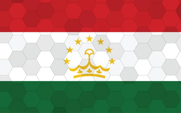 Иллюстрация Флага Таджикистана Футуристический Таджикский Флаг Абстрактным Шестиугольным Фоновым Вектором — стоковый вектор