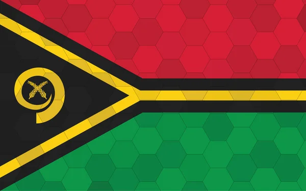 Vanuatu Vlag Illustratie Futuristische Vanuatu Vlag Grafiek Met Abstracte Hexagon — Stockvector