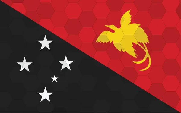 파푸아뉴기니의 지향적 파푸아 육각형 그래픽 파푸아뉴기니의 국기는 독립을 — 스톡 벡터