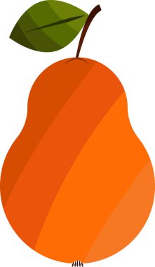 Beyaz arka planda izole edilmiş bir armut çizgi filminin vektör çizimi. Sağlıklı gıda, diyet, vitamin ve alerji kavramı. Ambalaj kağıdı, kumaş, tekstil, duvar kağıdı, ağ yapımında kullanılabilir