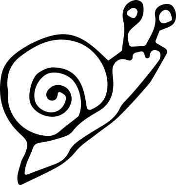 Doodle tarzında bir salyangozun vektör çizimi. İzole edilmiş beyaz bir arka planda siyah bir çizgi. Doğa, mevsimlik ve ekoloji kavramı. Kumaş için kullanılabilir. Kitap, kağıt, Duvar Kağıdı