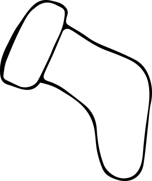 Doodle tarzında hediyeler için Noel çorabının vektör çizimi. Noel konsepti, yeni yıl, kış tatili, kıyafet. Tekstil, kumaş, kağıt, duvar kağıdı için kullanılabilir