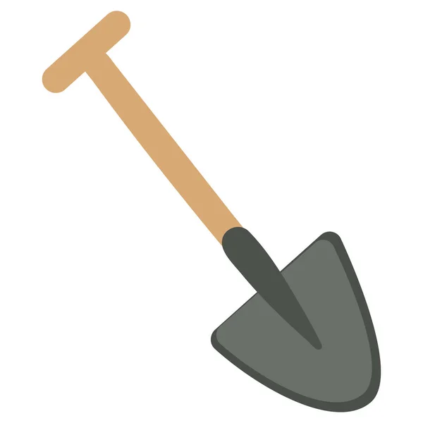 Vector illustration of shovel icon flat design. Illustration of a shovel, icon, isolated object on a white background. Garden shovel gardening, farming, farm, farming or gardening work. — Stock Vector