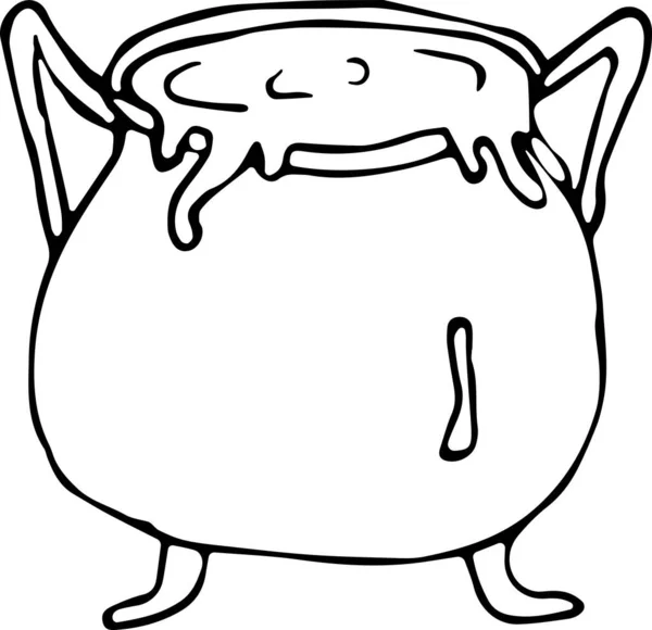 Cadılar Bayramı için Doodle tarzında bir cadı melon şapkasının vektör çizimi. Tatil, korku, korku, eğlence, Cadılar Bayramı konsepti. Kumaş, tekstil, kağıt, duvar kağıdı, kitap için kullanılabilir.