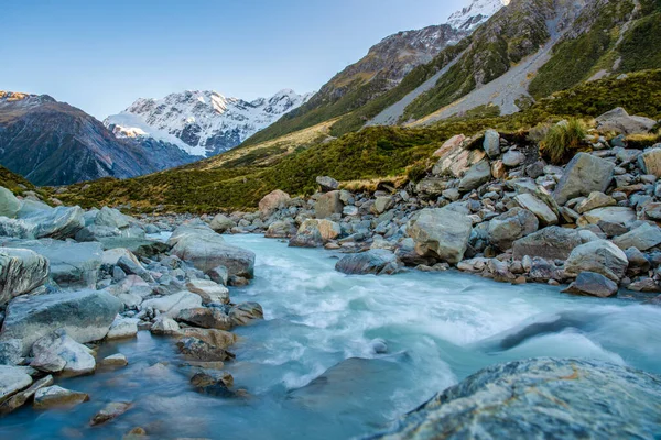 Sterke Stroming Van Water Verlaten Van Hooker Lake Hooker Rivier — Stockfoto