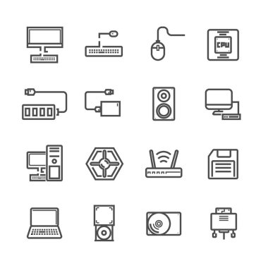 bilgisayar donanım Icon set