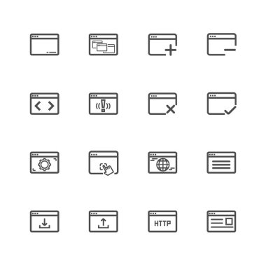 Web tarayıcı ve arabirim Icon set