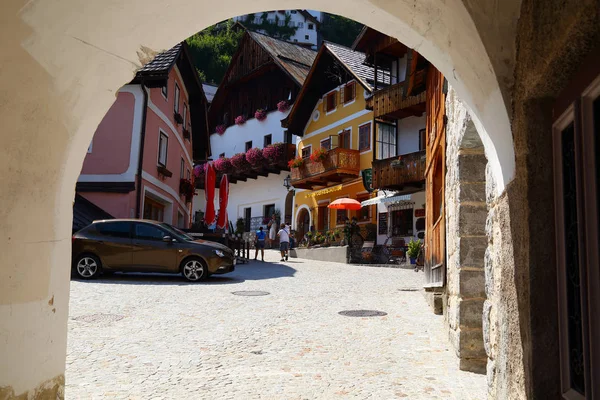 2018 Hallstatt Austria Small Mountain Village Salzkammergut Cultural Landscape One — Stock Photo, Image