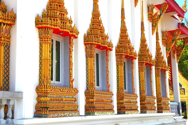 Buddhistické Nai Harn Temple Wat Nai Harn Fasáda Budovy Zdobené — Stock fotografie