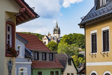 Eski Şehir Koenigstein. Knigstein im Taunus, Hesse, Almanya: Frankfurt yakınındaki tarihi kent. Villa Andreae görüntüleyin. Turizm hedef, turistik