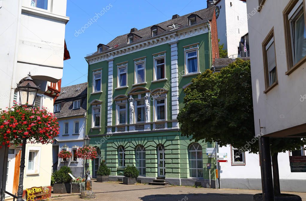 Ancient historical town Diez an der Lahn , Rhineland-Palatinate, Germany.  Old town. Historic colorful  houses in altstadt . Tourism destination, tourist attraction