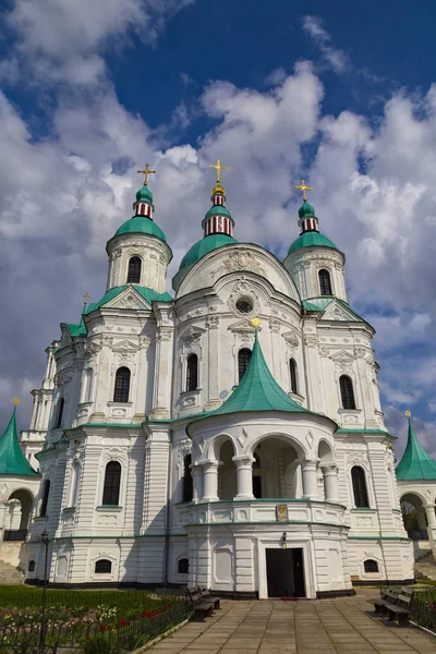 Cathedral Nativity Blessed Virgin Kozelets Ukraine General View Cloudy Sky — Stock Photo, Image