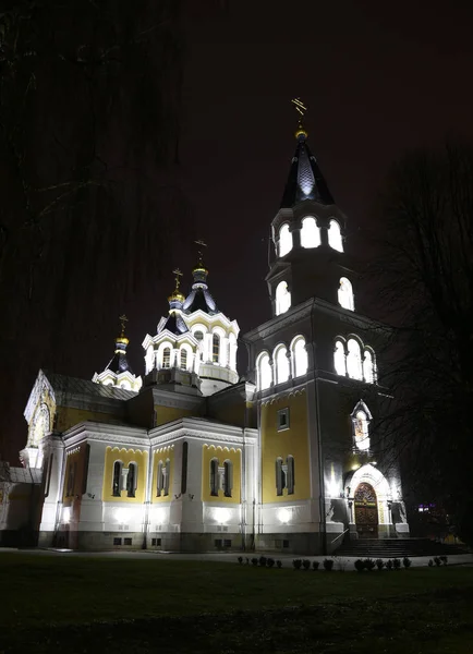 Преображенский собор ночью. Житомир ("Житомир") ). — стоковое фото