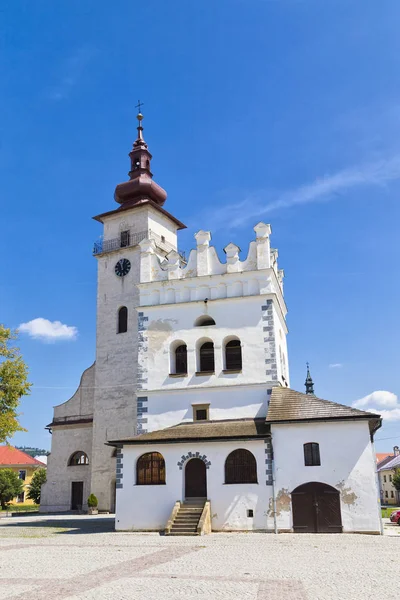 Ortaçağ kasabası Podolinec tarihi merkezi. Slovakya. — Stok fotoğraf