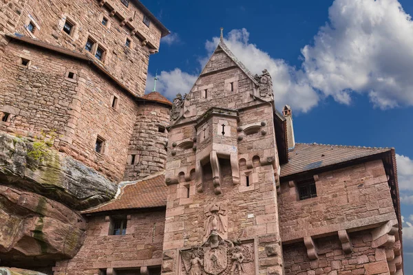 Impregnable citadel. Haut-Koenigsbourg Castle outside. Alsace , — Stock Photo, Image