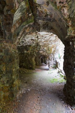Mystical ruins. Old fort Tarakanivsky,  Rivne region. Ukraine clipart