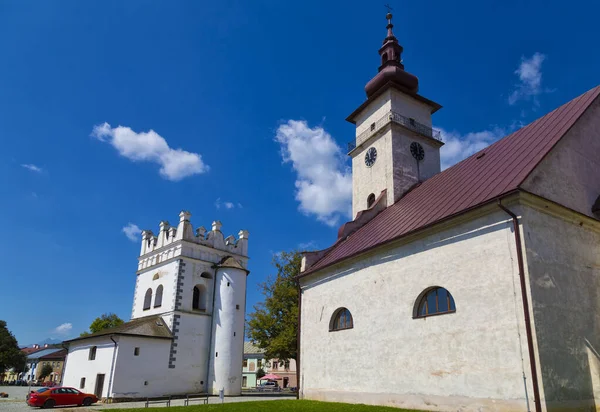 Ortaçağ kasabası Podolinec tarihi merkezi. Slovakya. — Stok fotoğraf