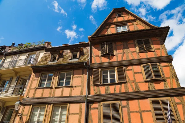 Facciate Colorate Antichi Edifici Storici Architettura Europiana Medievale Strasburgo City — Foto Stock