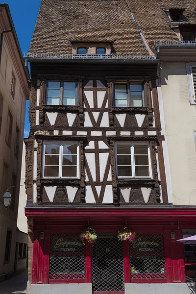 Miasto Strasburg Alzacja Francji Starożytny Kolorowy Historyczny Dom Muru Pruskiego — Zdjęcie stockowe