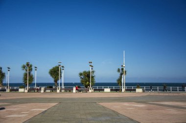 Mavi gökyüzü, ağaçlar ve güneş ışığı bir manzara fotoğrafı