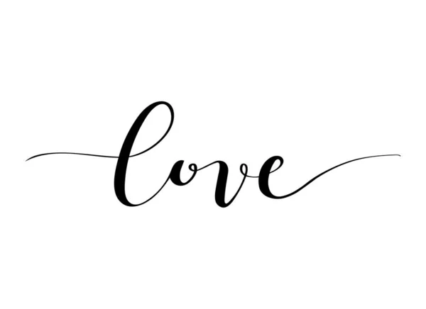 Love phrase. Handwritten vector lettering illustration. Brush calligraphy banner. Black inscription isolated on white background. — Stock Vector