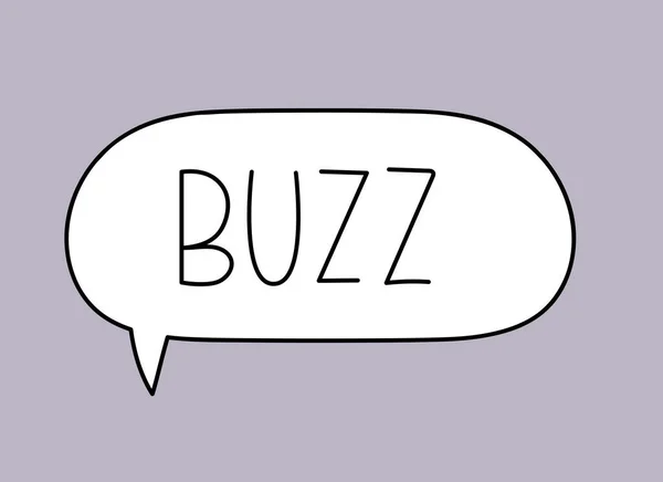 Надпись "Buzz". Иллюстрация рукописного письма. Черный векторный текст в речевом пузыре. Простой набросок маркера. Имитация разговора. — стоковый вектор