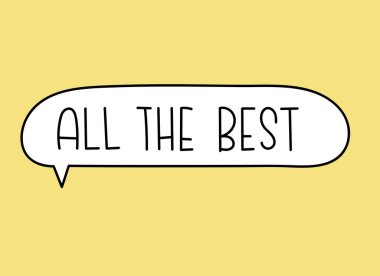 En iyi yazıtlar. El yazısıyla yazılmış resimli harfler. Konuşma balonunda siyah vektör metni. Basit taslak işaretleme biçimi. Sohbetin taklidi.