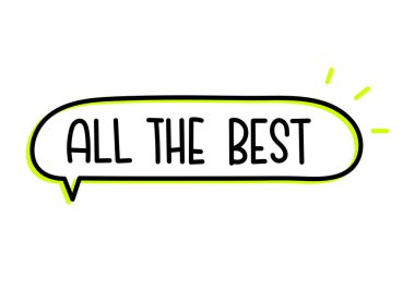 En iyi yazıtlar. El yazısıyla yazılmış resimli harfler. Konuşma balonunda siyah vektör metni. Basit taslak işaretleme biçimi. Sohbetin taklidi.