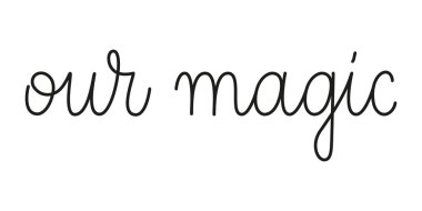 Sihirli cümlemiz tek bir satırla yazılmış. Tek satır vektör metin ögesi beyaz arkaplanda izole edildi. Basit yazıtlar