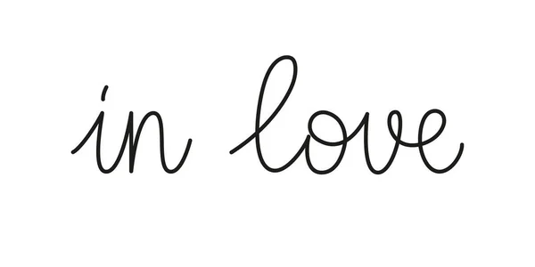 I kärleksfras handskriven med en rad. Mono linje vektor textelement isolerad på vit bakgrund. Enkel inskription — Stock vektor