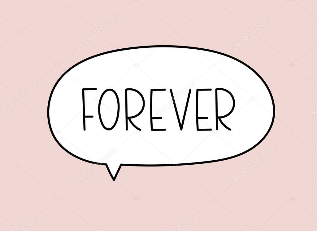 Inscripción eterna. Ilustración de letras manuscritas. Texto vectorial ...