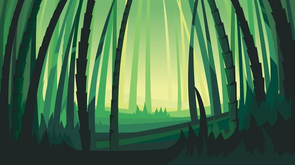 Krajobraz Bambusowymi Drzewami Piękne Krajobrazy Natury — Wektor stockowy