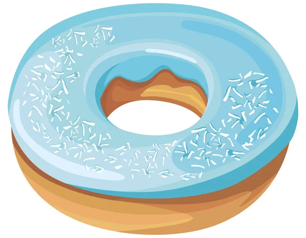 Donut Avec Glaçage Menthe Délicieuses Pâtisseries Dans Style Dessin Animé — Image vectorielle