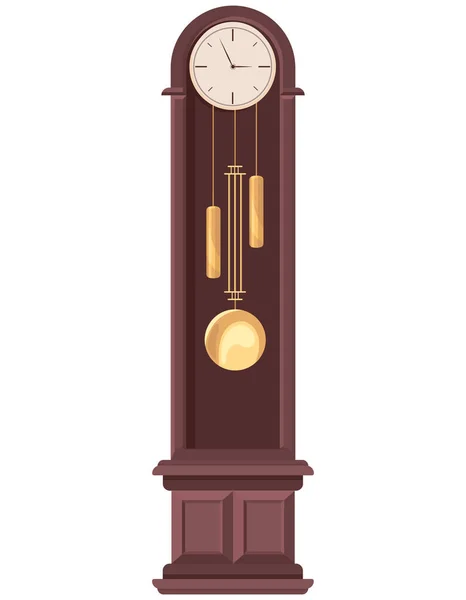 Reloj Piso Vintage Objeto Interior Estilo Dibujos Animados — Vector de stock