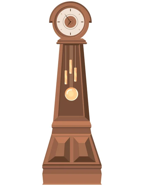 Reloj Piso Estilo Dibujos Animados Hermoso Objeto Vintage — Vector de stock