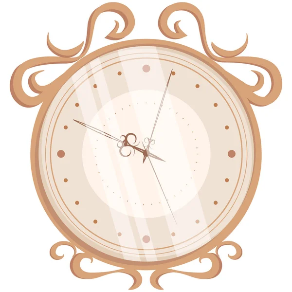 Reloj de pared de madera . — Vector de stock