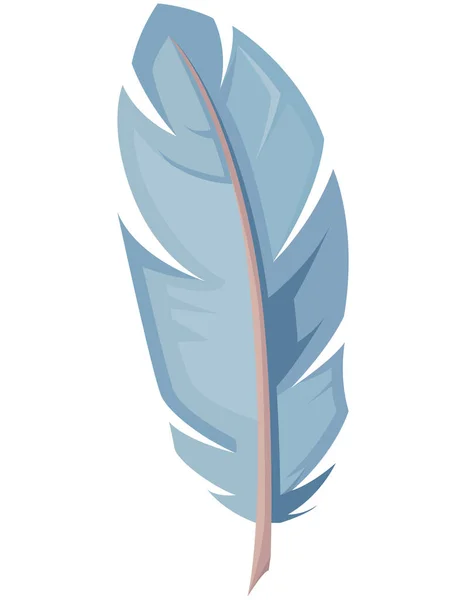 Pluma Aislada Sobre Fondo Blanco Objeto Único Estilo Dibujos Animados — Vector de stock